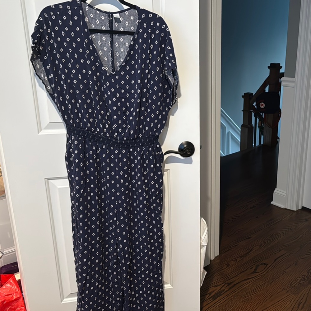 Navy Patterned Women's Dress